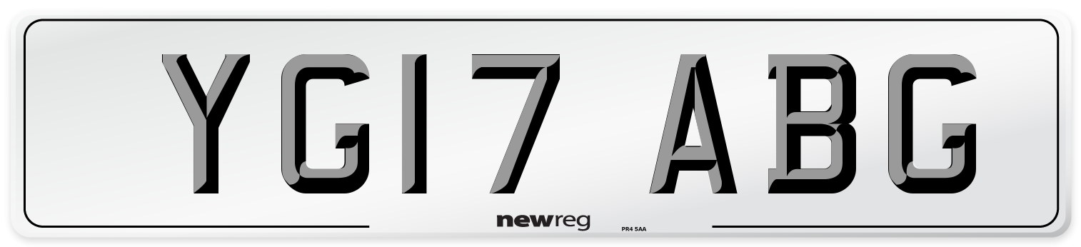 YG17 ABG Number Plate from New Reg